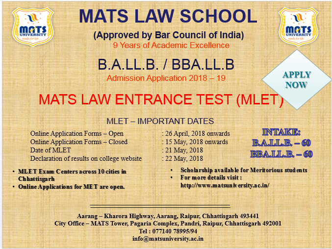law admission mats university